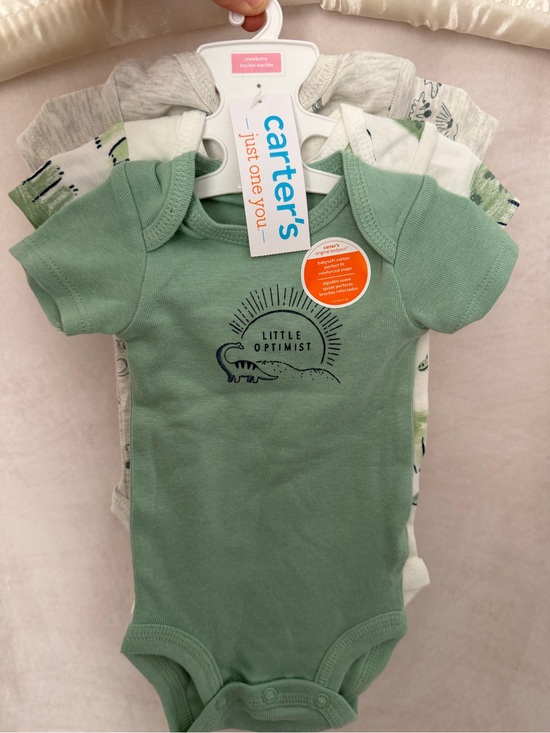 Carter's Other - Carter's Sage Green 'Little Optimist' Baby Bodysuit